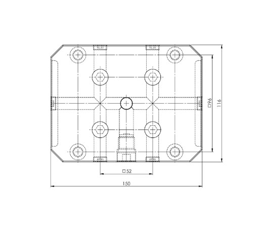 Lang Technik Quick•Point® 52, 5-Axis Riser, 150×116×60 mm 