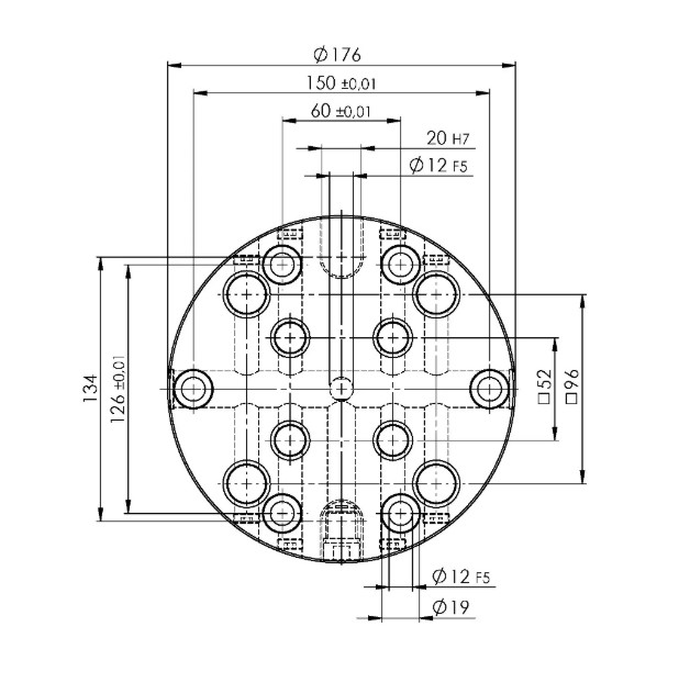 Lang Technik Quick•Point® Combo Round Plate Ø176mm, with mounting bores