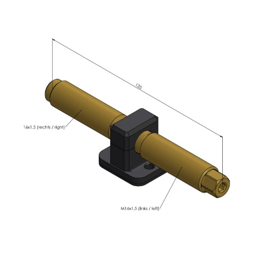 Lang Technik Set Spindle (Length 135 mm) + Center Piece 77 