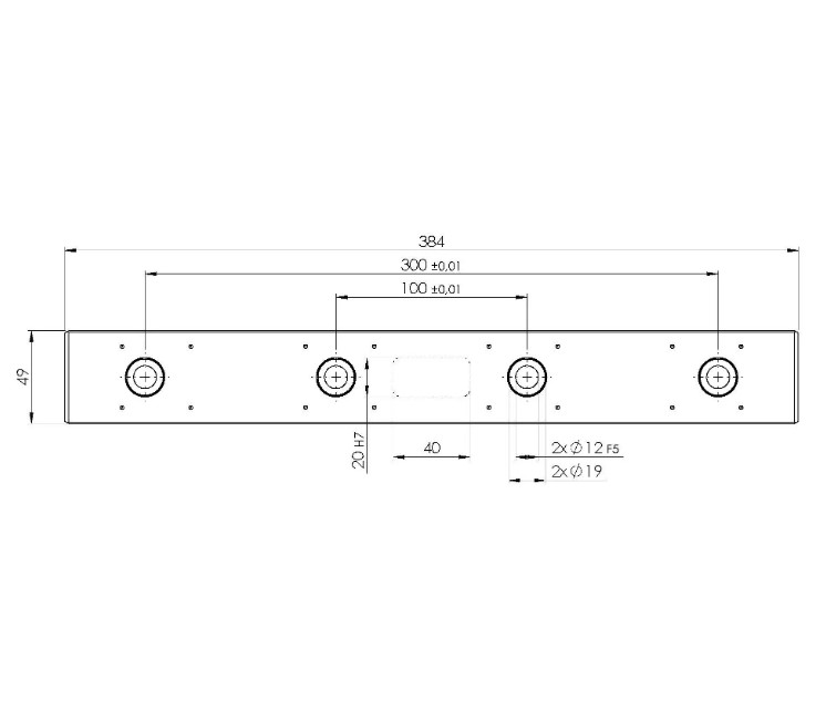 Lang Technik Quick•Point® Rail Extension Bar, long, with mounting bores