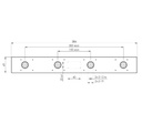 Lang Technik Quick•Point® Rail Extension Bar, long, with mounting bores