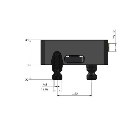 Lang Technik Centring Vice 77 Base, jaw width 77mm, length 102mm