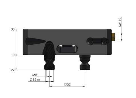 Lang Technik Centring Vice 77 Base, jaw width 77mm, length 130mm
