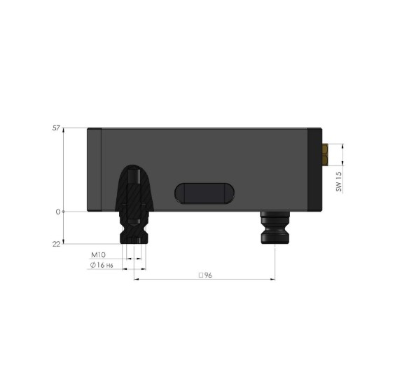 Lang Technik Centring Vice 77 Base, jaw width 77mm, length 170mm