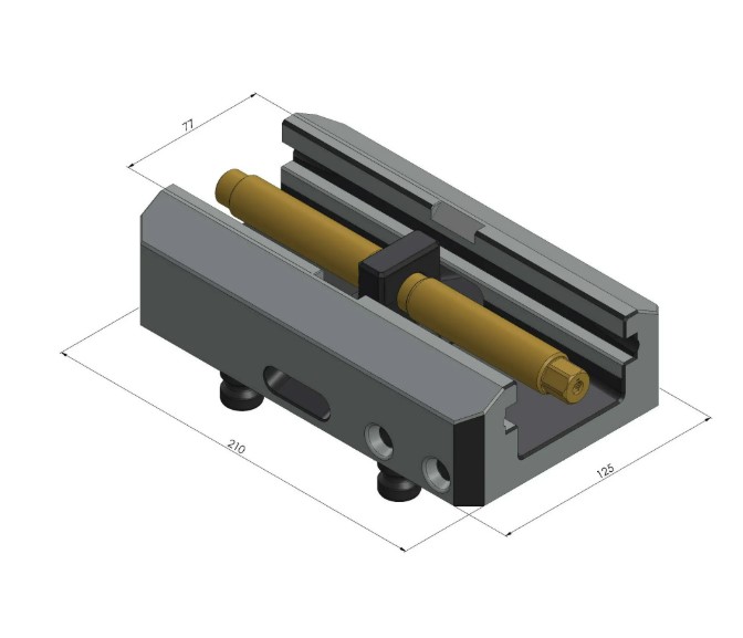 Lang Technik Centring Vice 125 Base, jaw width 77mm, length 210mm