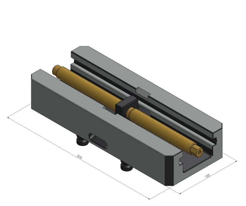 Lang Technik Centring Vice 125 Base, jaw width 125mm, length 310mm
