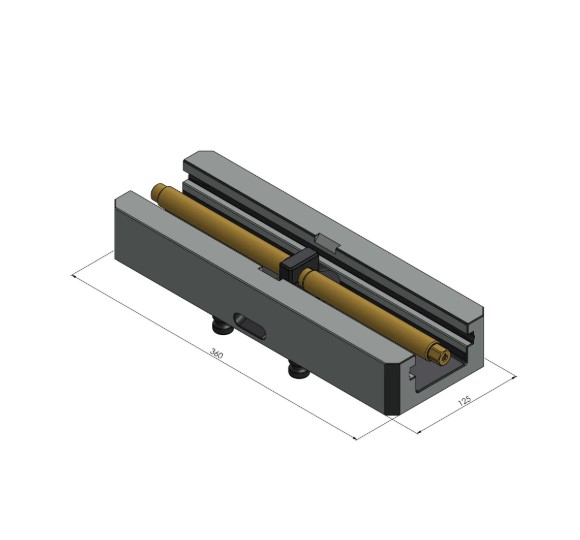 Lang Technik Centring Vice 125 Base, jaw width 125mm, length 360mm