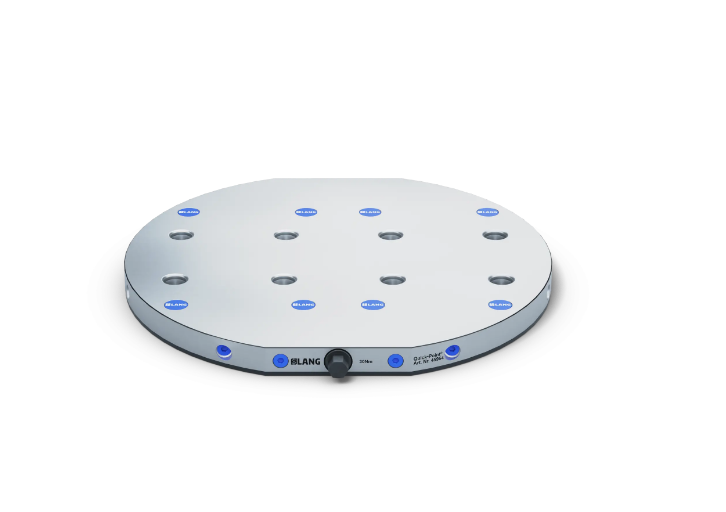 Quick•Point® 96, 2-fold Grid Plate, round, Ø 384×27 mm, w/ mounting bores for 100 mm t-slot distance 