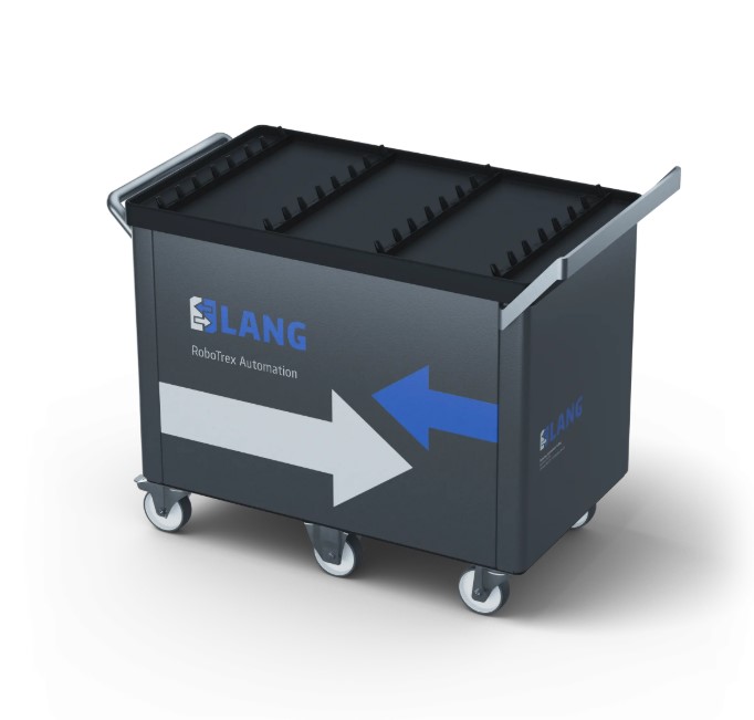 Lang Technik RoboTrex 96 Automation Trolley, storage capacity 16 vises