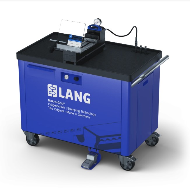 Lang Technik Makro•Grip® Stamping Unit, on trolley, stamping range 260mm, w/o T-slot plate