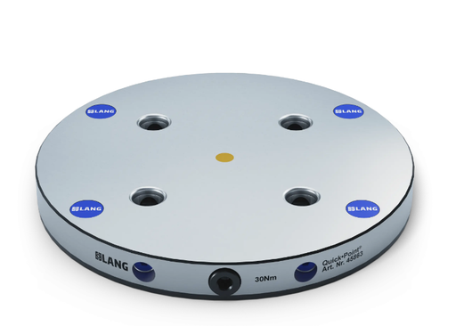 [45863] Lang Technik Quick•Point® 96 Round Plate, Ø 246×27 mm, with mounting bores for 63 mm t-slot distance 
